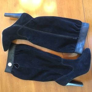 MICHAEL KORS Harness Suede Tall Black Boots